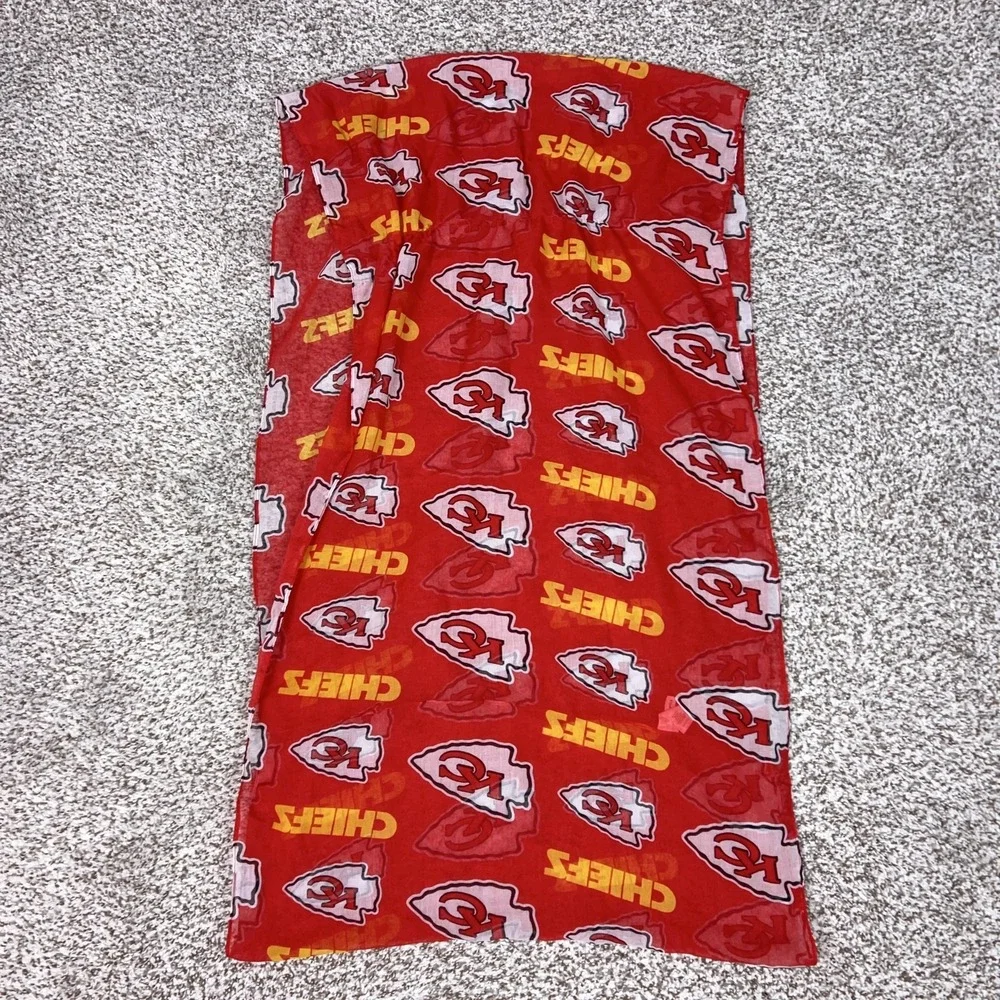Kansas City Chiefs Scarf Womens One Size Red NFL Football Logo‎ Wrap Lightweight